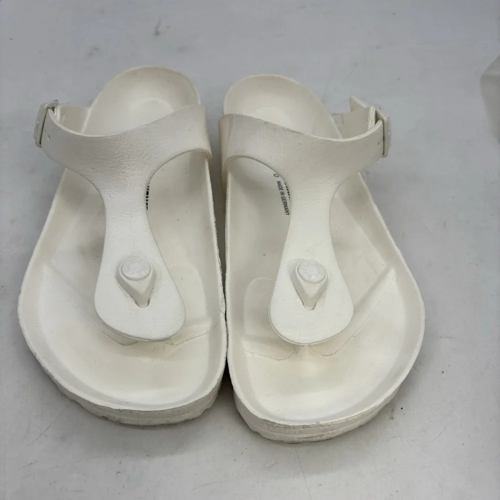 Birkenstock Gizeh Sandals Mens 6  Womens 8 White EVA Flip Flops Made In Germany